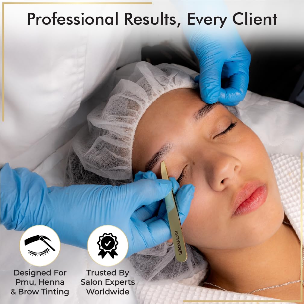 BROWSXPERT Master Brow Mapping Kit – 1 Caliper, 2 Pre-Inked Threads (Black & White), 2 Pencils (Black & White), 1 Marker, 2 Sharpeners, 10 Stencils, 10 Sticky Rulers & 1 Tweezers for Professionals