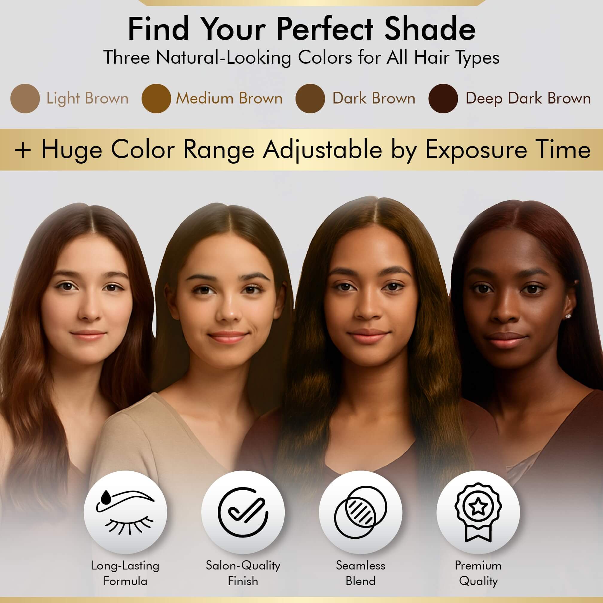 Find Your Perfect Shade for All Hair Types - BROWSXPERT Herbal Henna Color Range, Light to Deep Brown Options