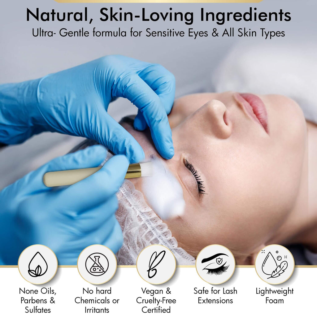 Brows Xpert Clarifying Shampoo Cleanser Foam – Gentle Oil-Free | Prep Before Tint or Henna | For Sensitive Skin | 60ml Bottle – Professional & Home Use