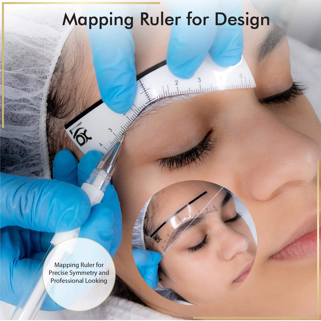 BROWSXPERT Electric Mixer Kit – Pigment Mixer Machine, 5 Mixing Sticks Stirring Tool for Pigment, Henna & Tinting + Bowl, Brush, 6 Stencils & 3 Sticky Rulers – Skin Prep & Mapping Accesories