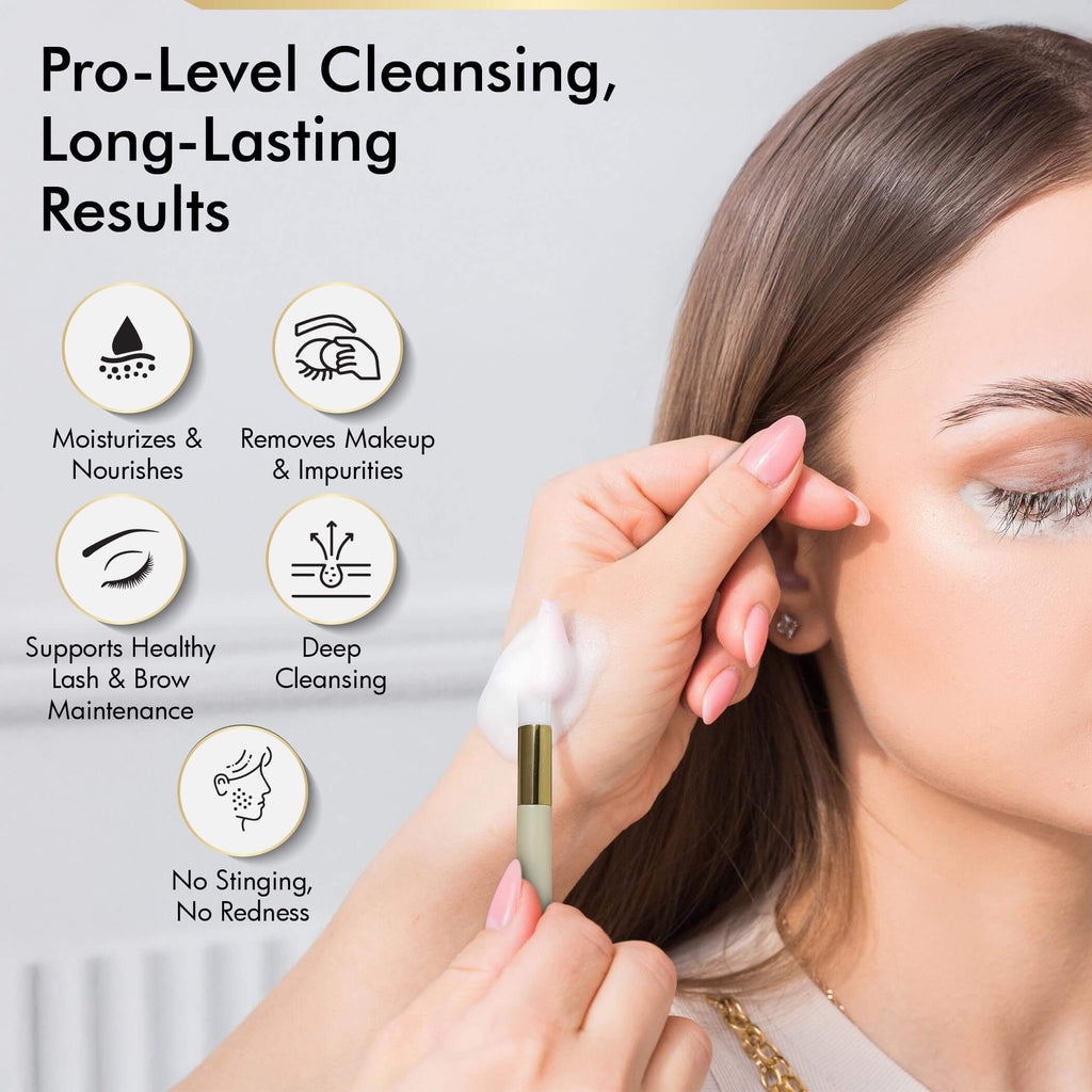Brows Xpert Clarifying Shampoo Cleanser Foam – Gentle Oil-Free | Prep Before Tint or Henna | For Sensitive Skin | 60ml Bottle – Professional & Home Use