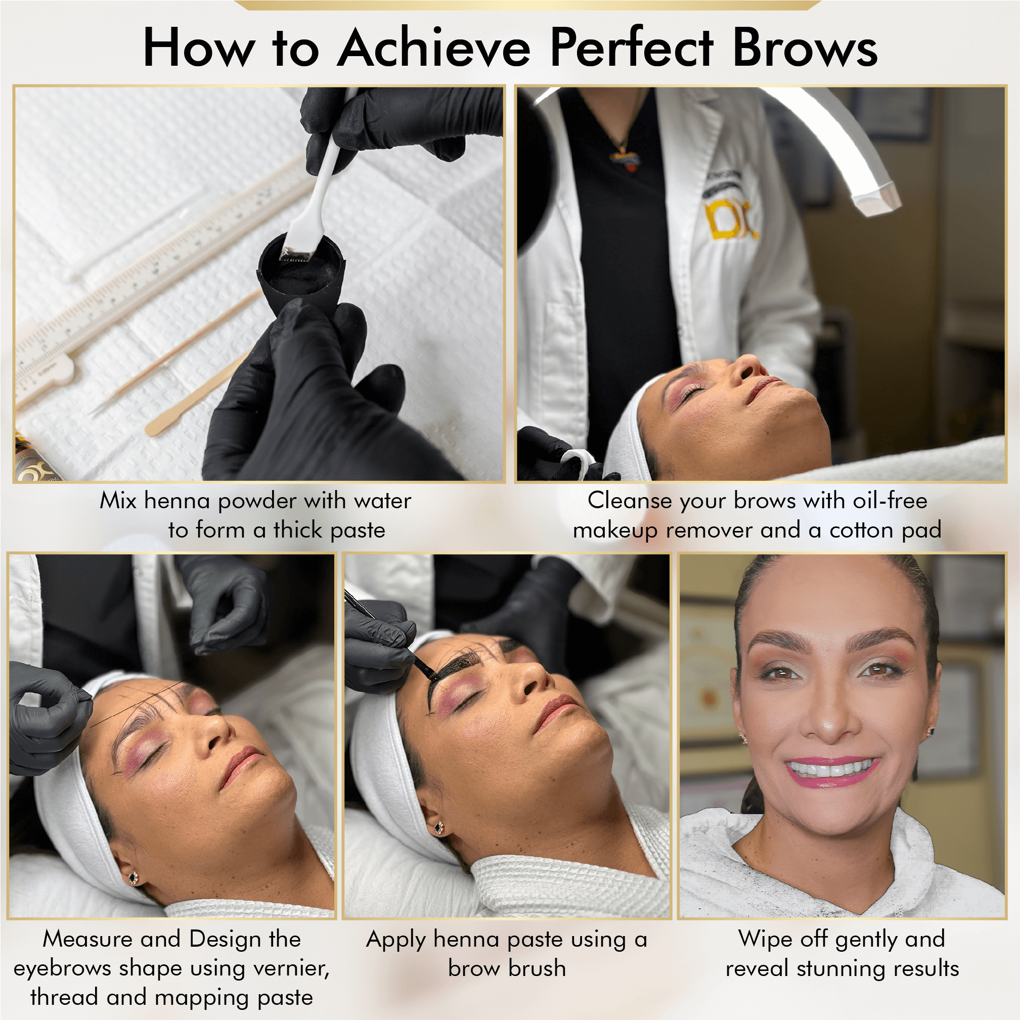 BROWSXPERT Professional Shading Touch-Up Kit — Henna Color Powder with Mixing Dish, Stir & Brush | 3.5g | Natural Look (Deep Dark Brown, Medium Brown, Light Brown)