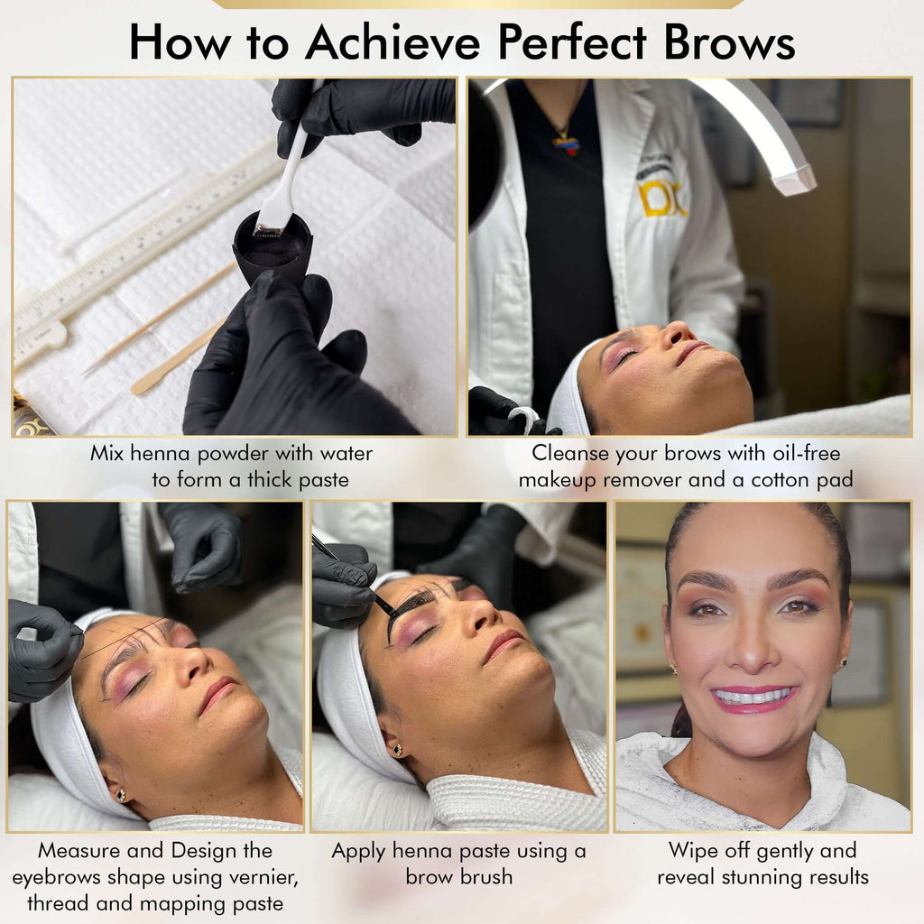 How to achieve perfect brows using the BROWSXPERT Professional Shading Touch-Up Kit with steps for application.