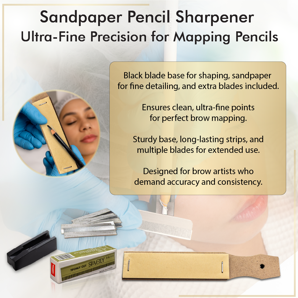 BROWSXPERT Masteriza de Mapeo de Cejas – 1 Calibrador, 2 Hilos Preentintados (Negro y Blanco), 2 Lápices (Negro y Blanco), 1 Marcador, 2 Sacapuntas, 10 Plantillas, 10 Regla Adhesivas y 1 Pinzas para Profesionales