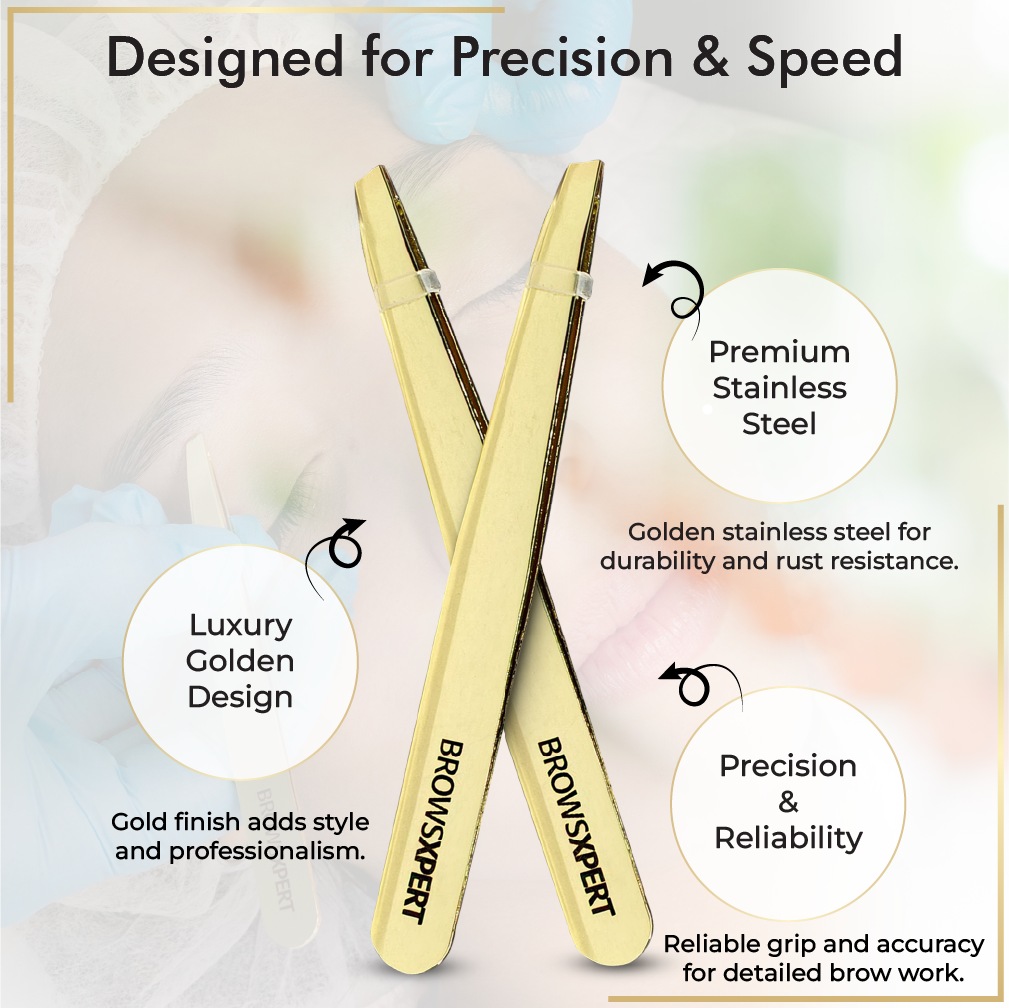 BROWSXPERT Masteriza de Mapeo de Cejas – 1 Calibrador, 2 Hilos Preentintados (Negro y Blanco), 2 Lápices (Negro y Blanco), 1 Marcador, 2 Sacapuntas, 10 Plantillas, 10 Regla Adhesivas y 1 Pinzas para Profesionales